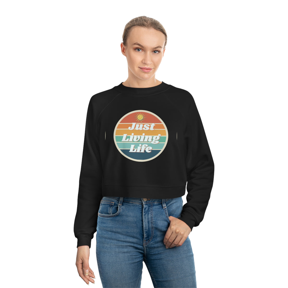 Just Living Life Women's Cropped Fleece Pullover