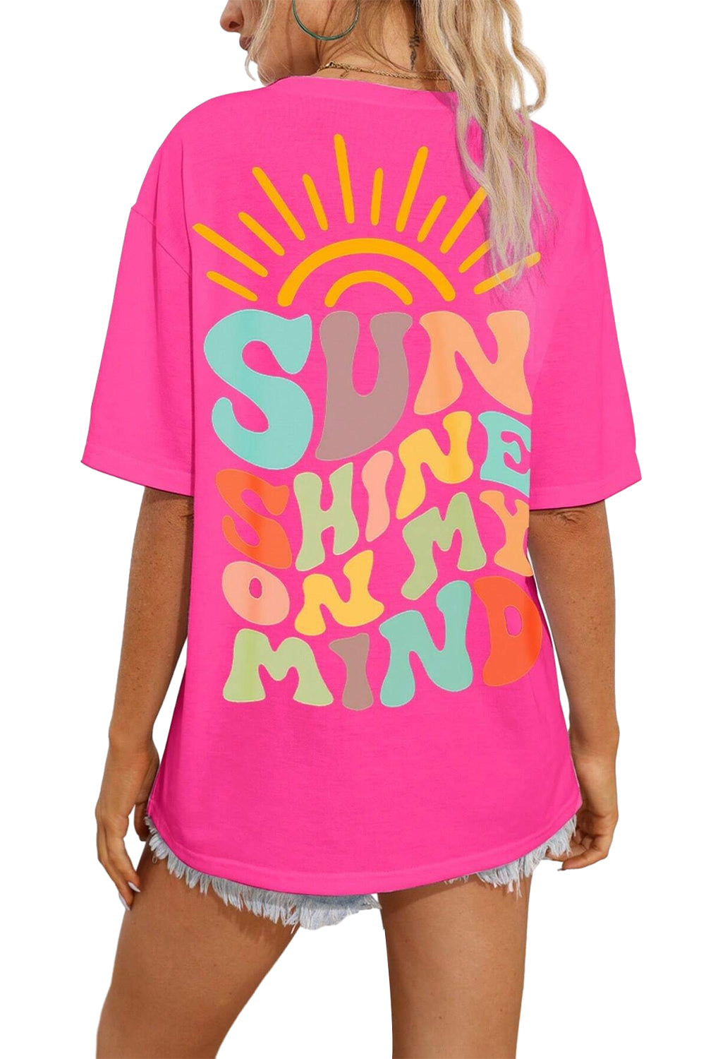 Mint Green SUNSHINE ON MY MIND Letter Print Tee