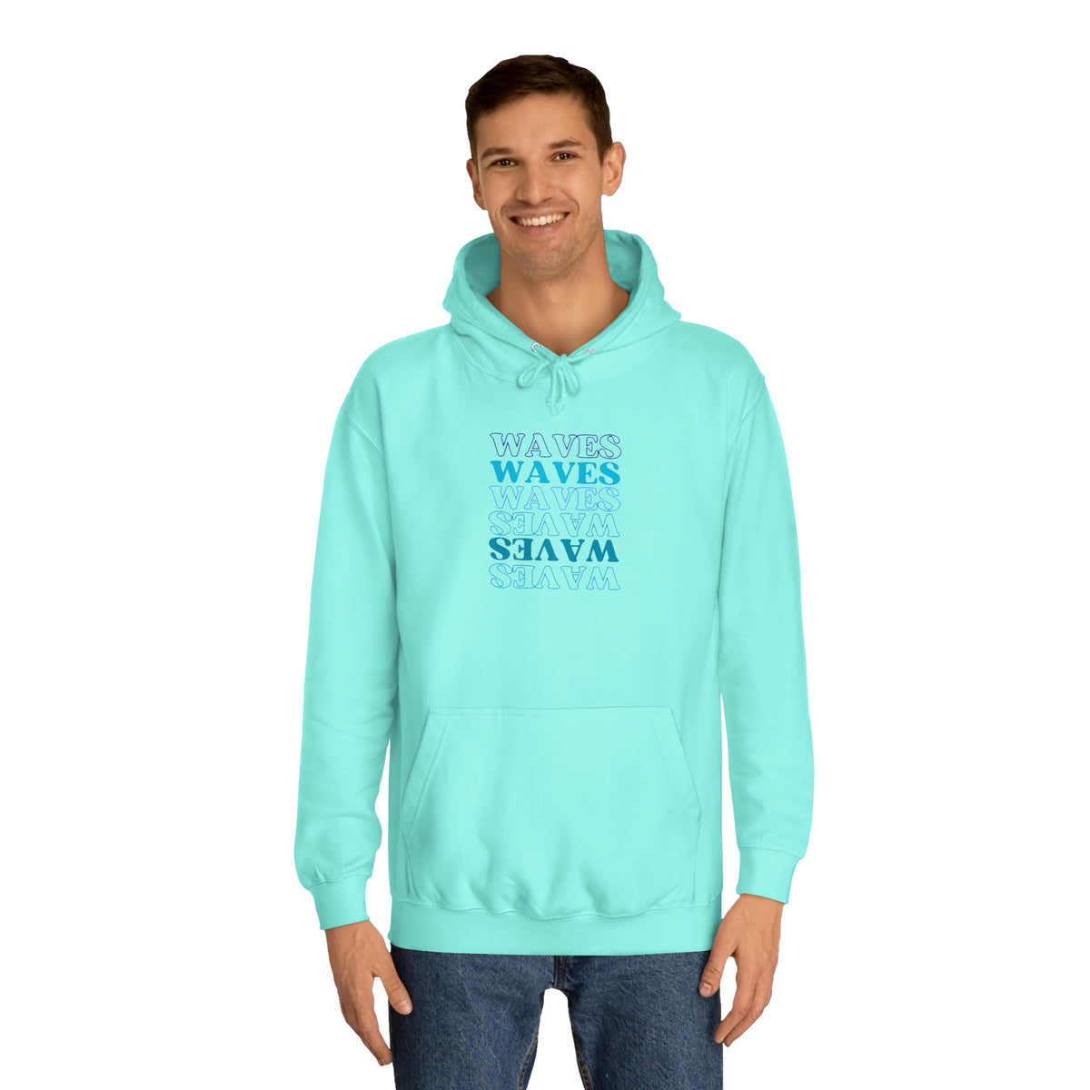 Waves, Waves, Waves Unisex College Hoodie