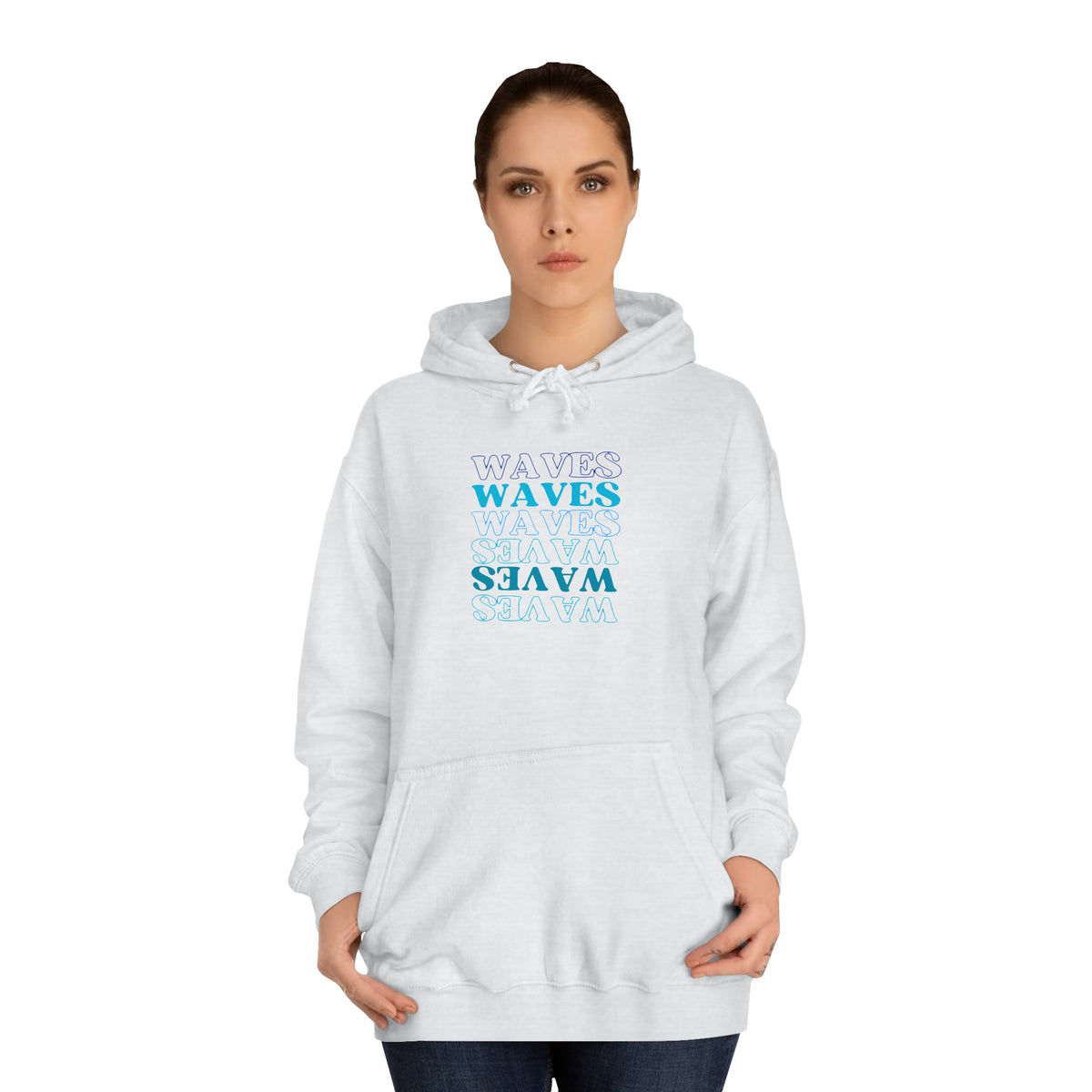 Waves, Waves, Waves Unisex College Hoodie