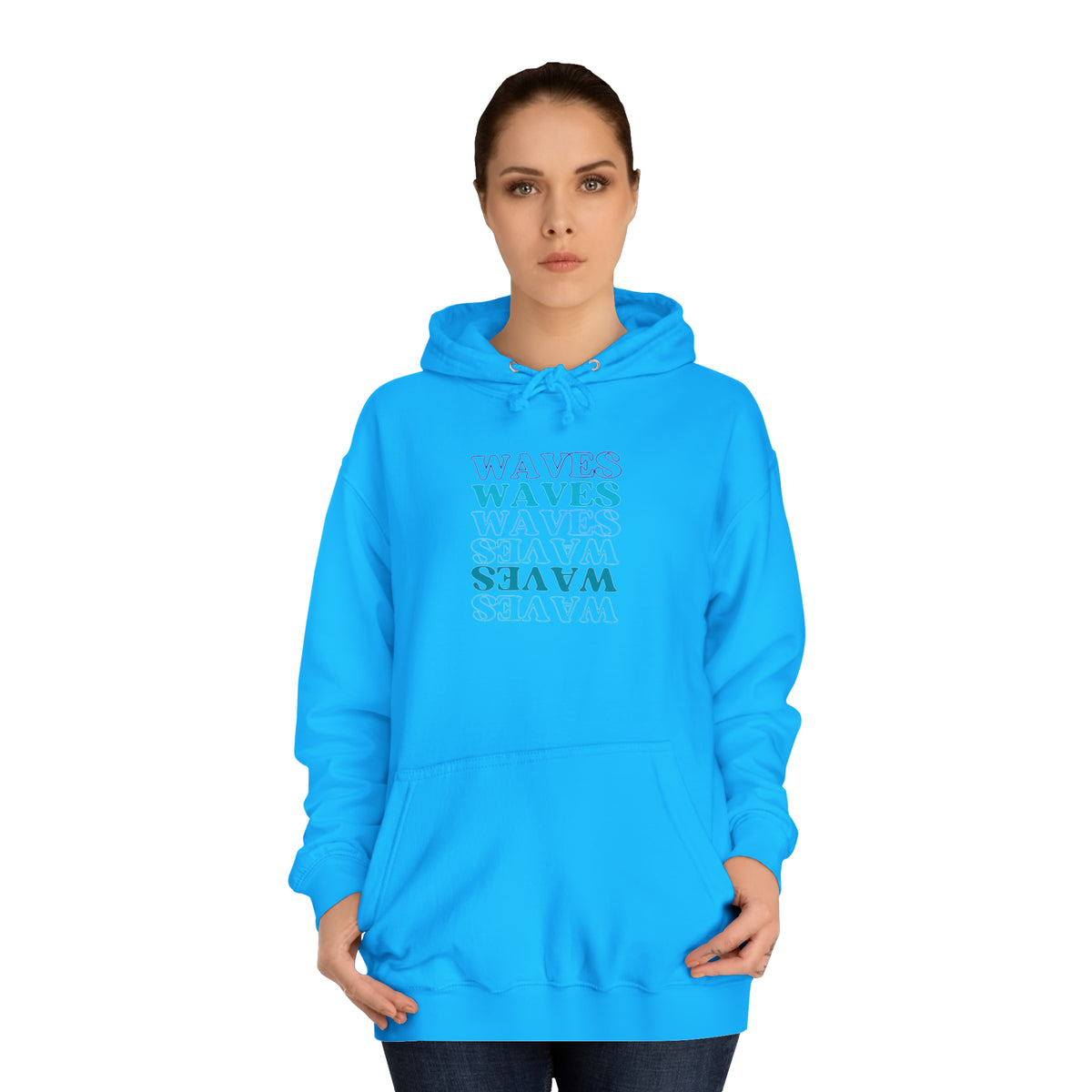 Waves, Waves, Waves Unisex College Hoodie