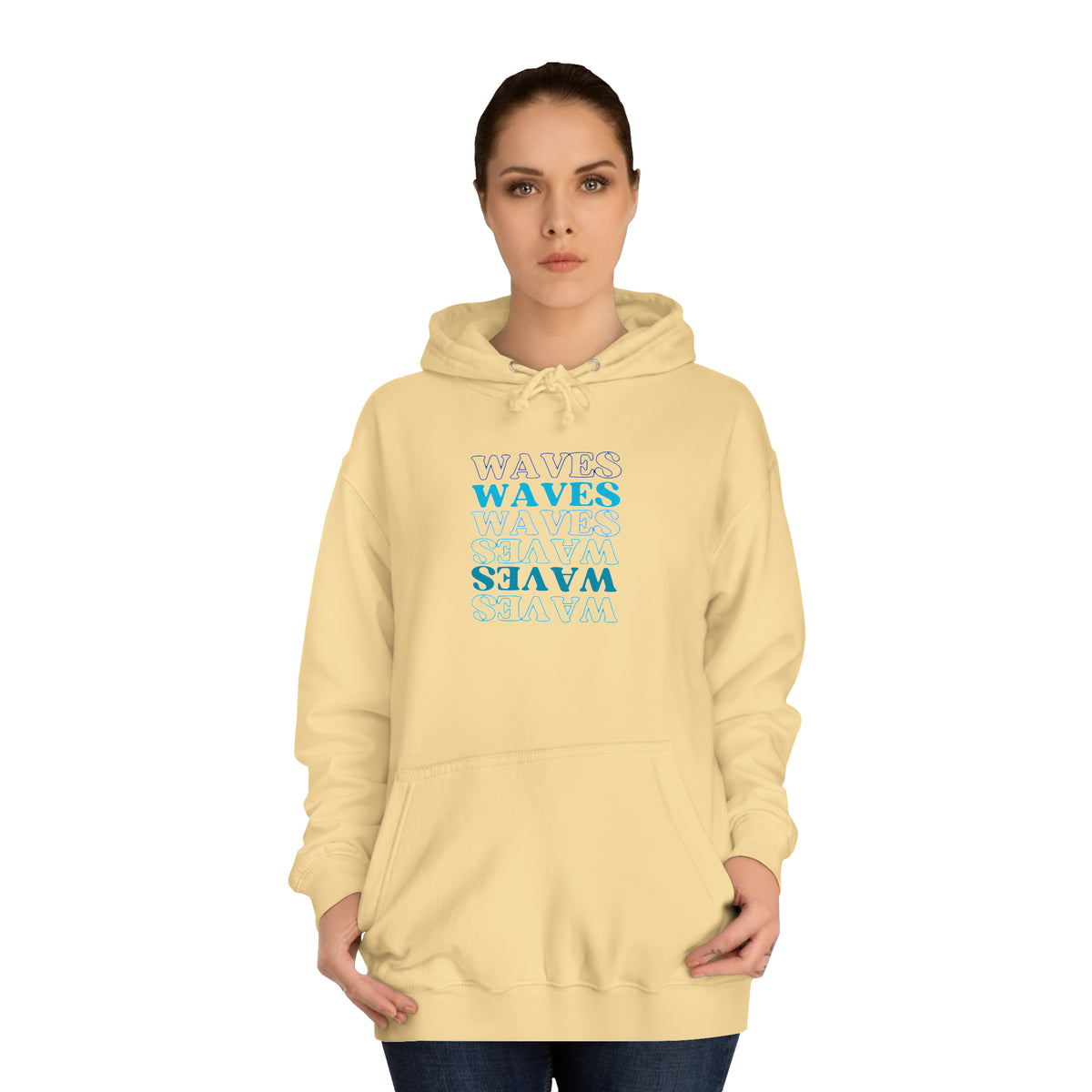 Waves, Waves, Waves Unisex College Hoodie