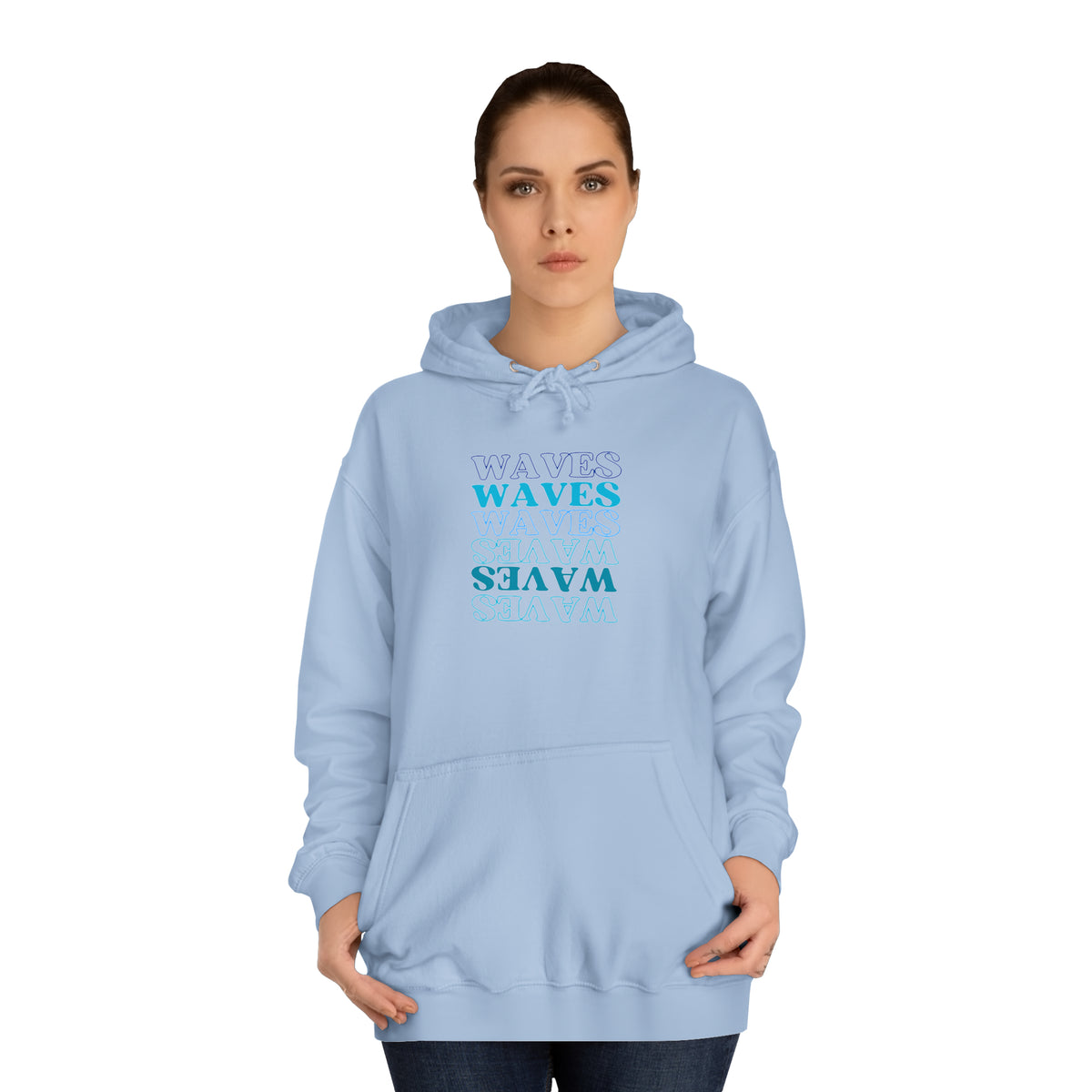 Waves, Waves, Waves Unisex College Hoodie