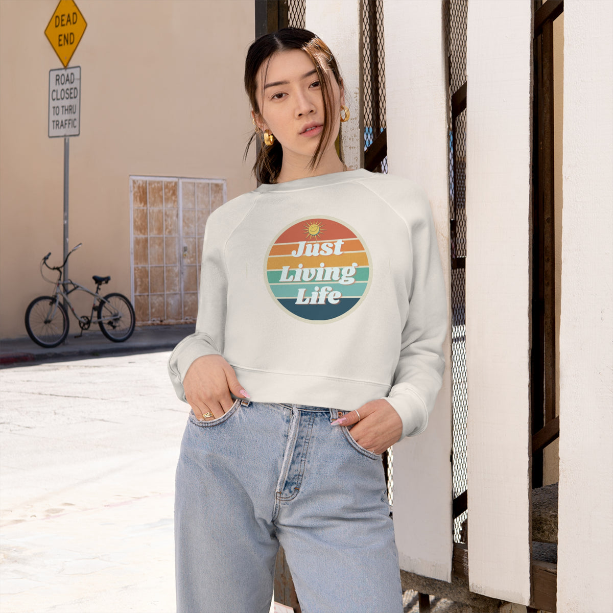 Just Living Life Women's Cropped Fleece Pullover