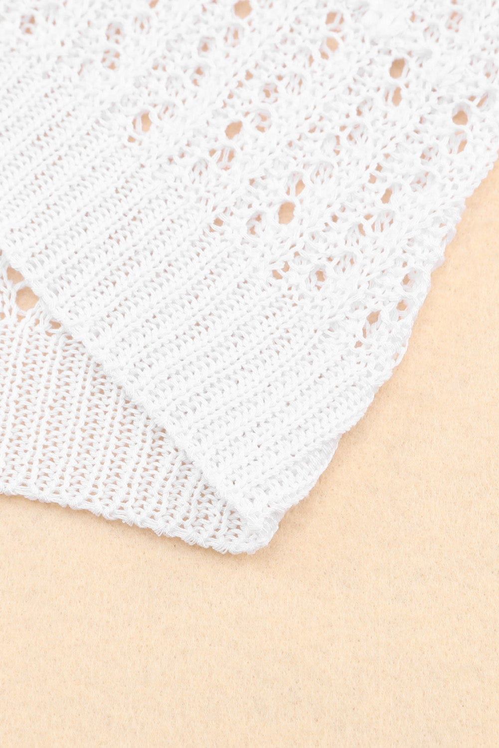 Rose Hollow-out Bracelet Sleeve Knit Cardigan