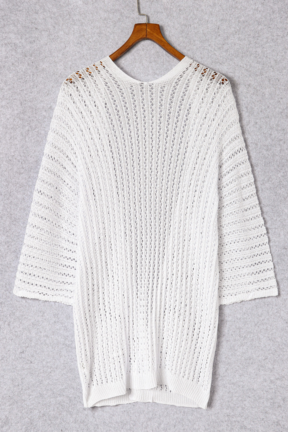 Rose Hollow-out Bracelet Sleeve Knit Cardigan