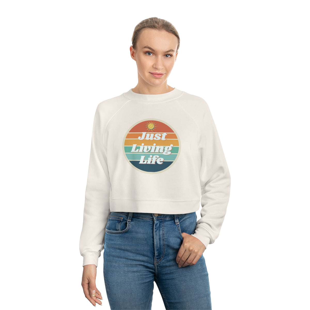 Just Living Life Women's Cropped Fleece Pullover