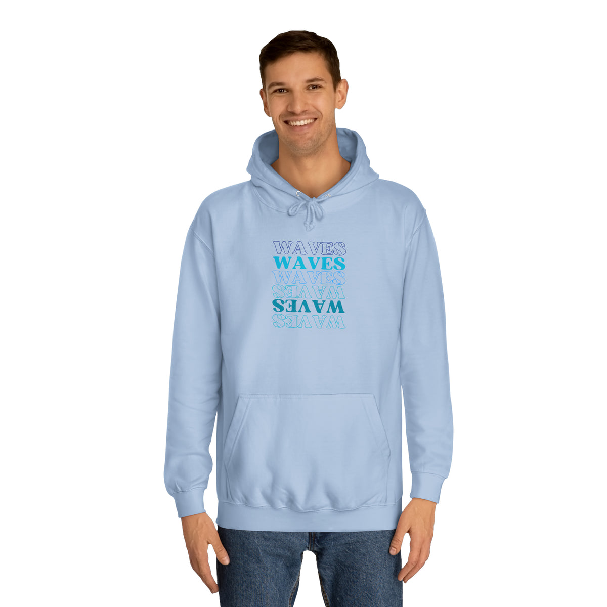 Waves, Waves, Waves Unisex College Hoodie