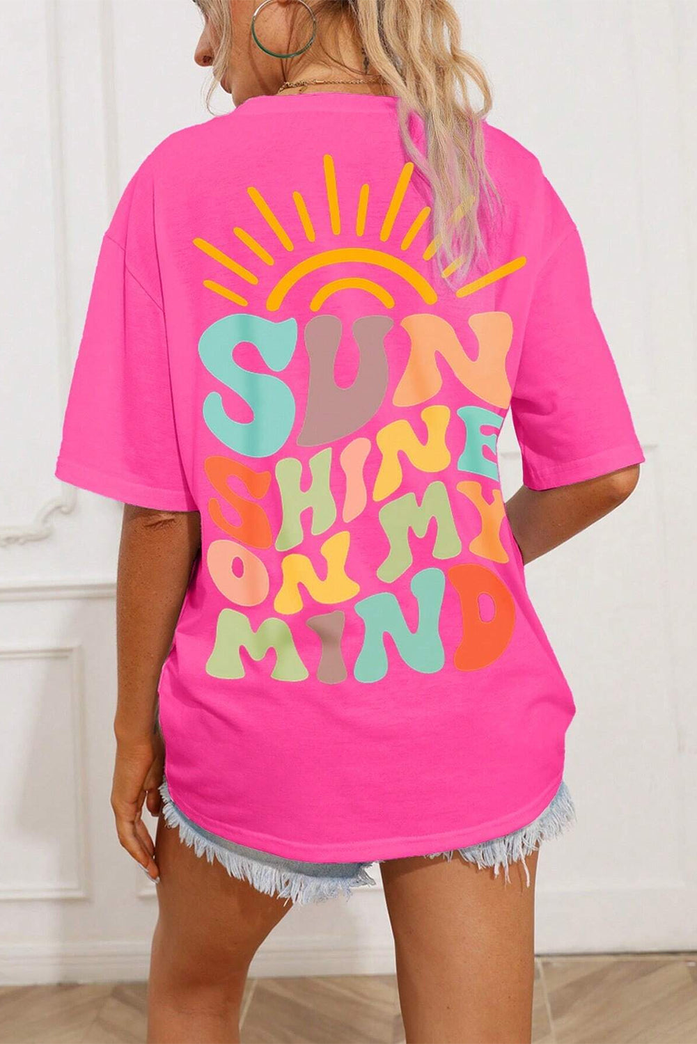 Mint Green SUNSHINE ON MY MIND Letter Print Tee