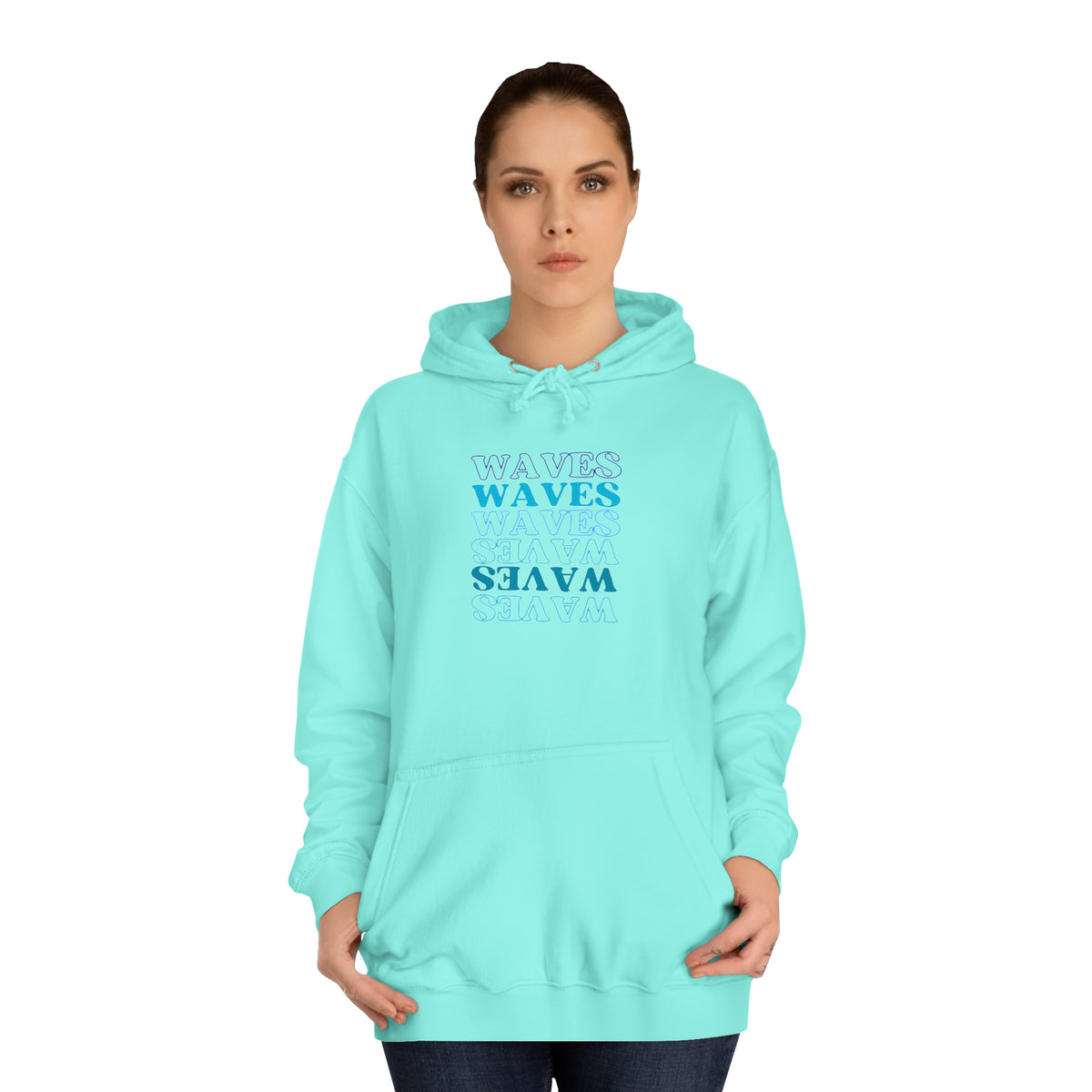 Waves, Waves, Waves Unisex College Hoodie