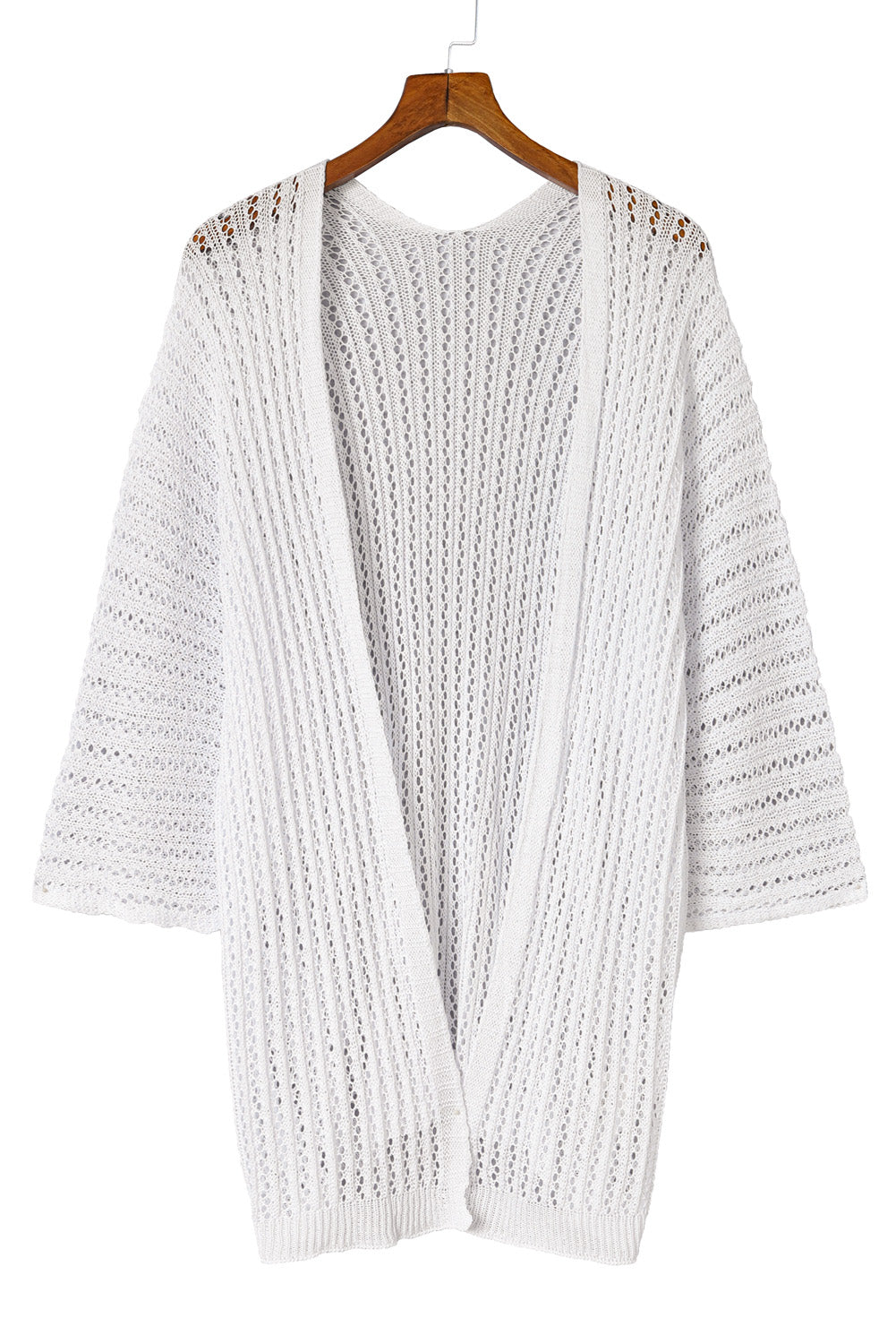 Rose Hollow-out Bracelet Sleeve Knit Cardigan