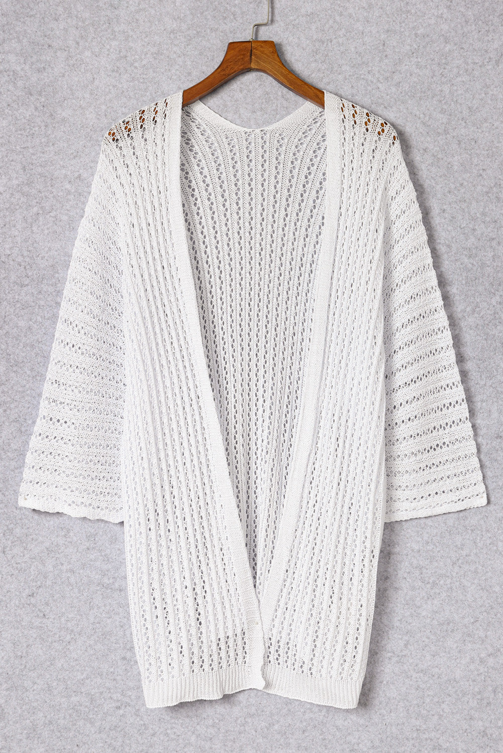 Rose Hollow-out Bracelet Sleeve Knit Cardigan