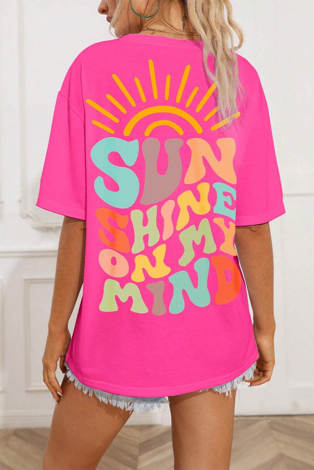 Mint Green SUNSHINE ON MY MIND Letter Print Tee